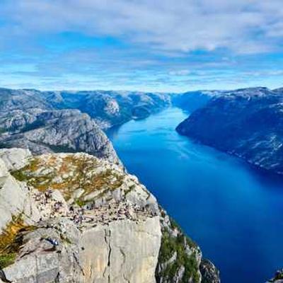 a great view of a river between mountains