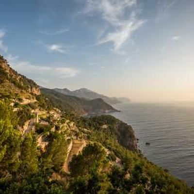 a great view of the sea above the mountain